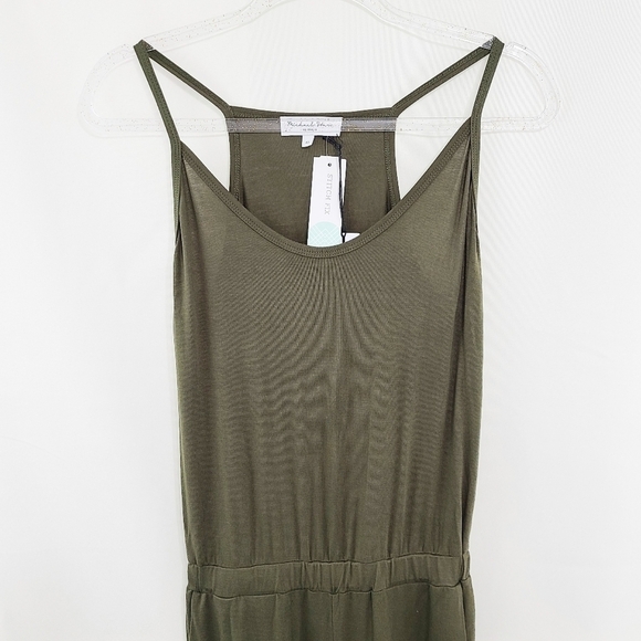 Michael Stars scoop neck cami jumpsuit olive green NEW XS - Picture 4 of 6